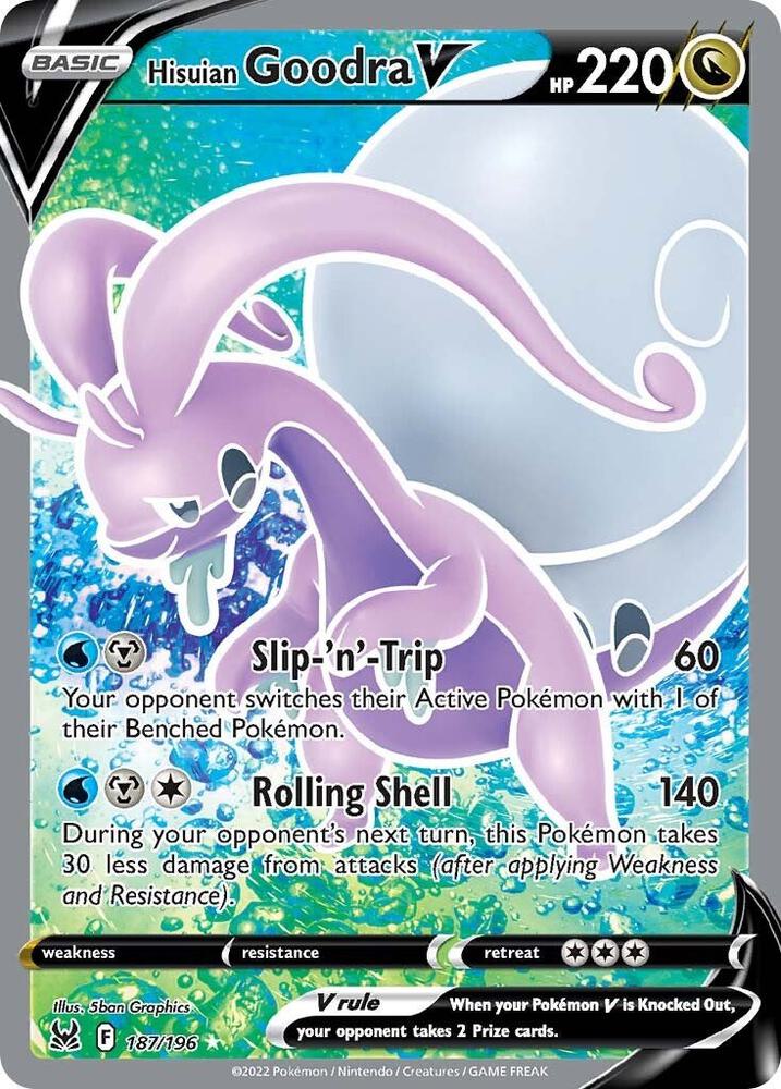 Hisuian Goodra V (Full Art) 187/196 Ultra Rare Lost Origin Pokémon card
