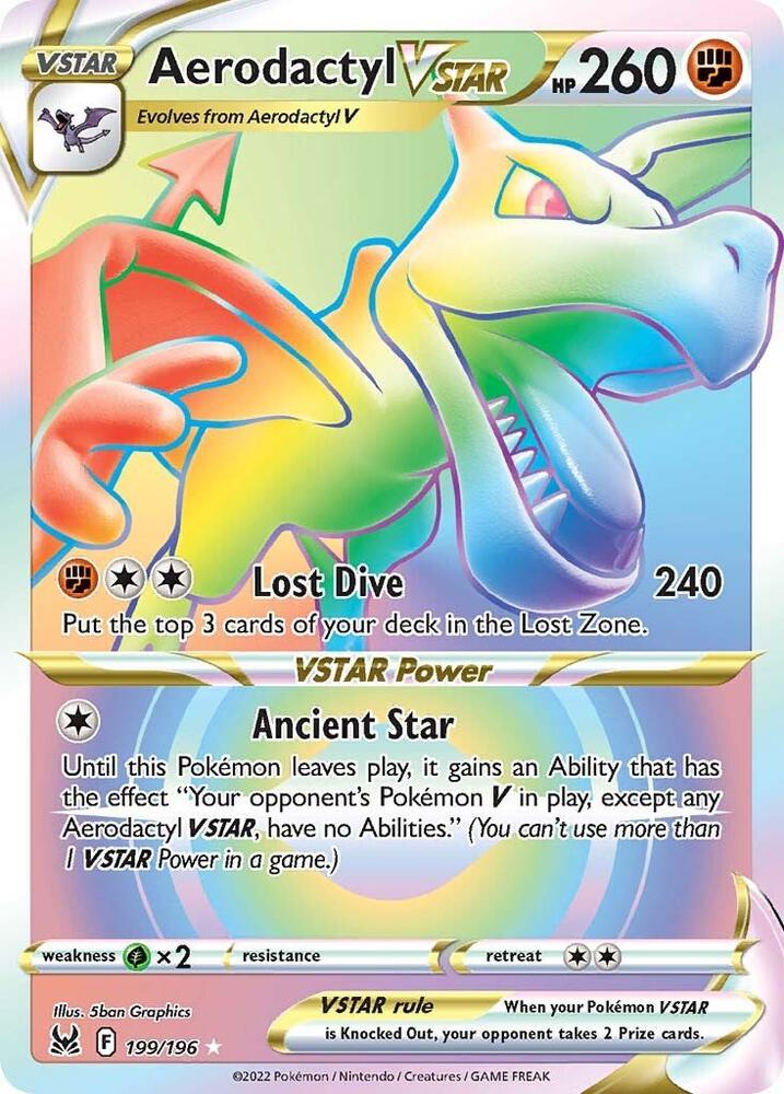 Aerodactyl VSTAR (Secret) - 199/196 Secret Rare SWSH11: Lost Origin