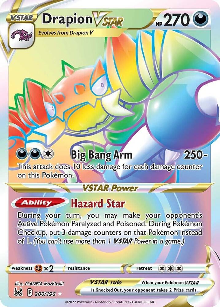 Drapion VSTAR (Secret) 200/196 Secret Rare Lost Origin Pokémon card