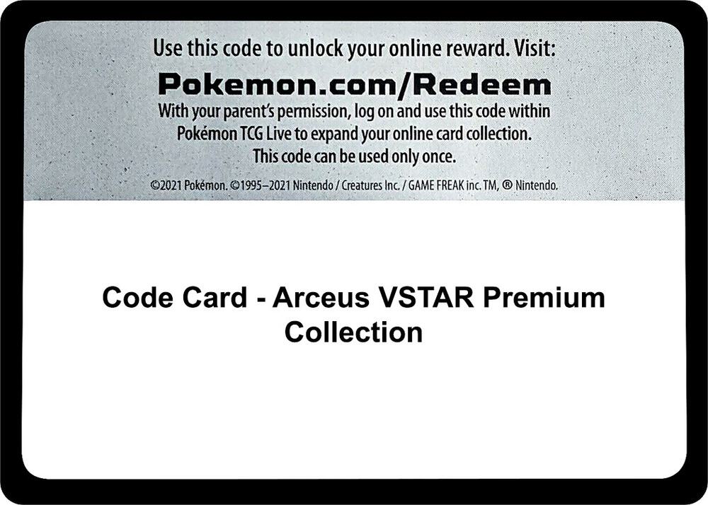 Code Card - Arceus VSTAR Premium Collection - Code Card SWSH11: Lost Origin