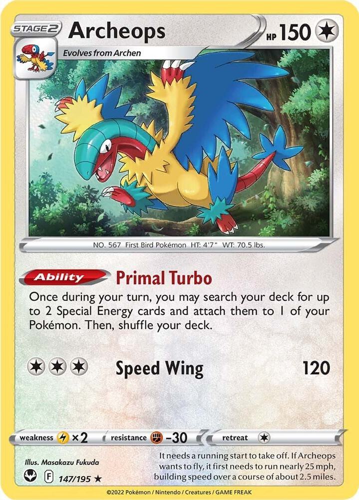 Archeops - 147/195 Holo Rare SWSH12: Silver Tempest