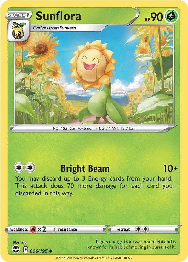 Sunflora - 006/195 Uncommon SWSH12: Silver Tempest