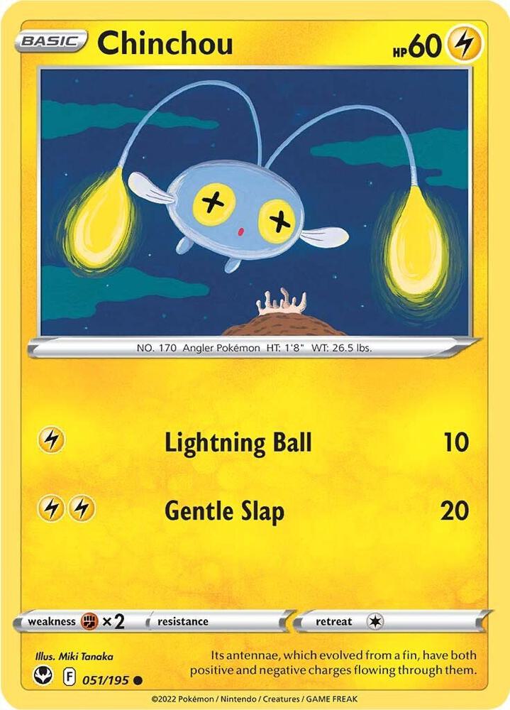 Chinchou 051/195 Common Silver Tempest Pokémon card