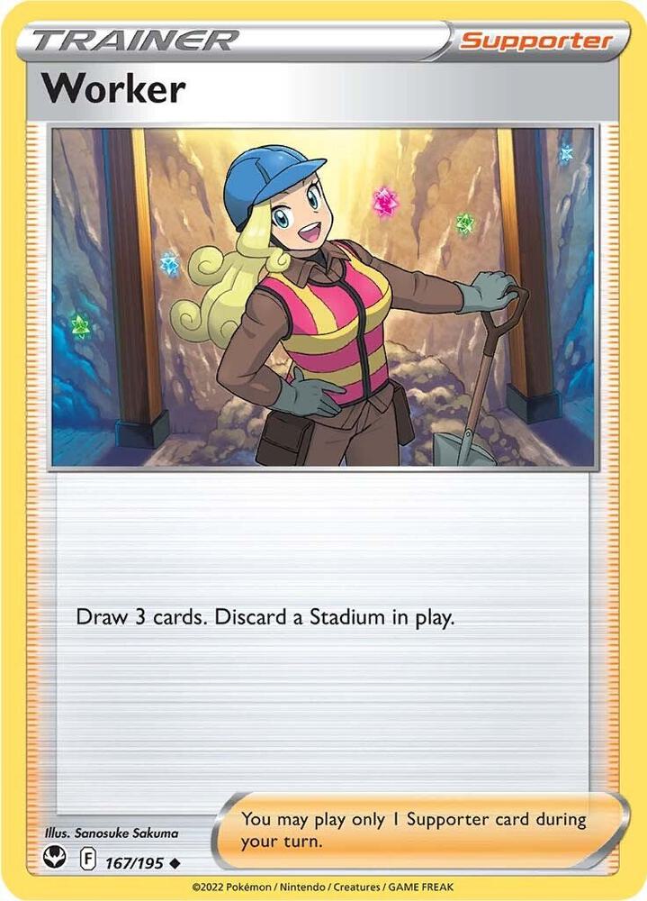 Worker 167/195 Uncommon Silver Tempest Pokémon card
