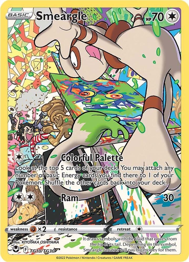 Smeargle TG10/TG30 Ultra Rare Silver Tempest Trainer Gallery Pokémon card