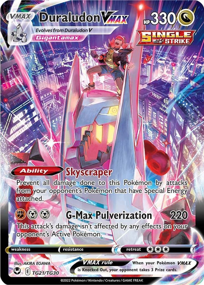 Duraludon VMAX TG21/TG30 Ultra Rare Silver Tempest Trainer Gallery Pokémon card