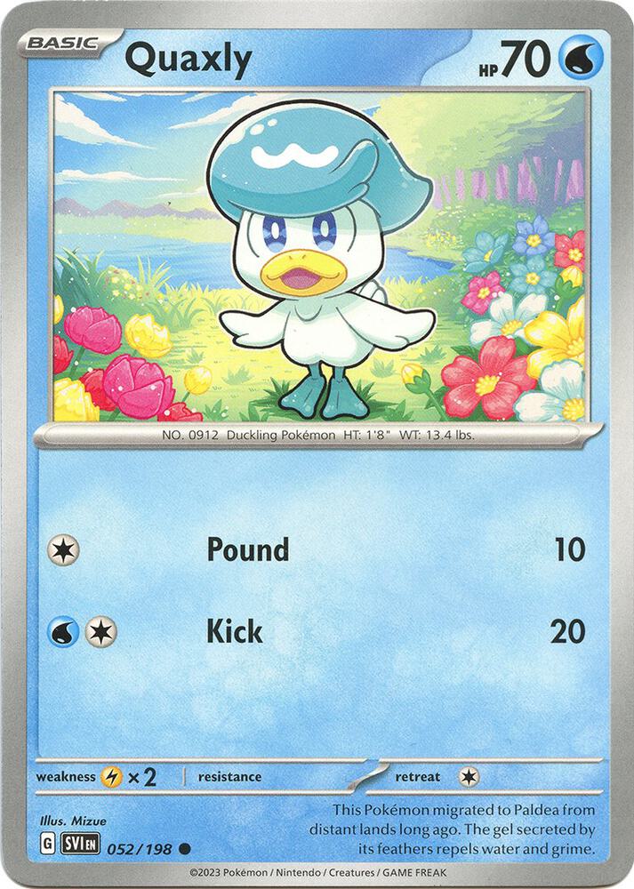 Quaxly 052/198 Common Scarlet & Violet Base Set Pokémon card