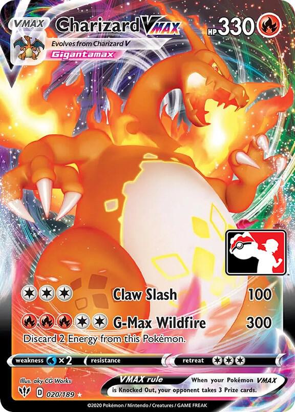 Charizard VMAX - 020/189 020/189 Ultra Rare Prize Pack Series Cards Pokémon card