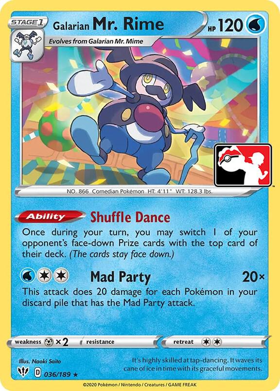 Galarian Mr. Rime - 036/189 036/189 Rare Prize Pack Series Cards Pokémon card