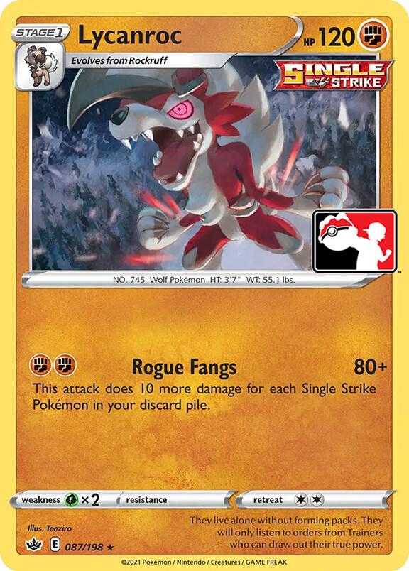 Lycanroc - 087/198 087/198 Rare Prize Pack Series Cards Pokémon card