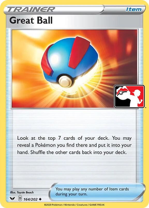 Great Ball - 164/202 164/202 Uncommon Prize Pack Series Cards Pokémon card