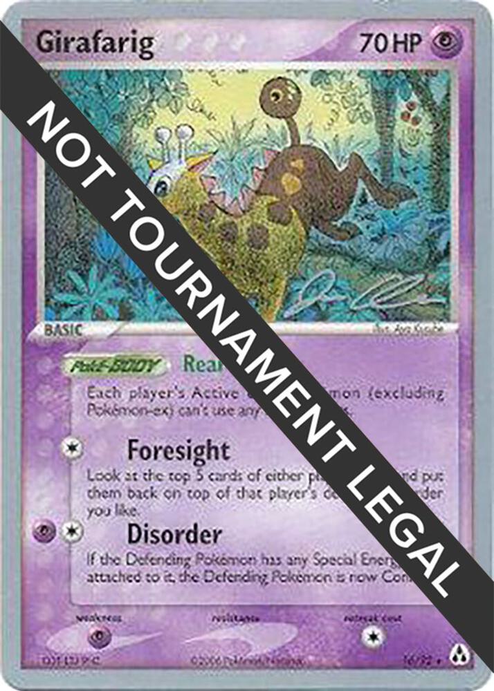 Girafarig - 2006 (Jason Klaczynski) - 16/92 Rare World Championship Decks