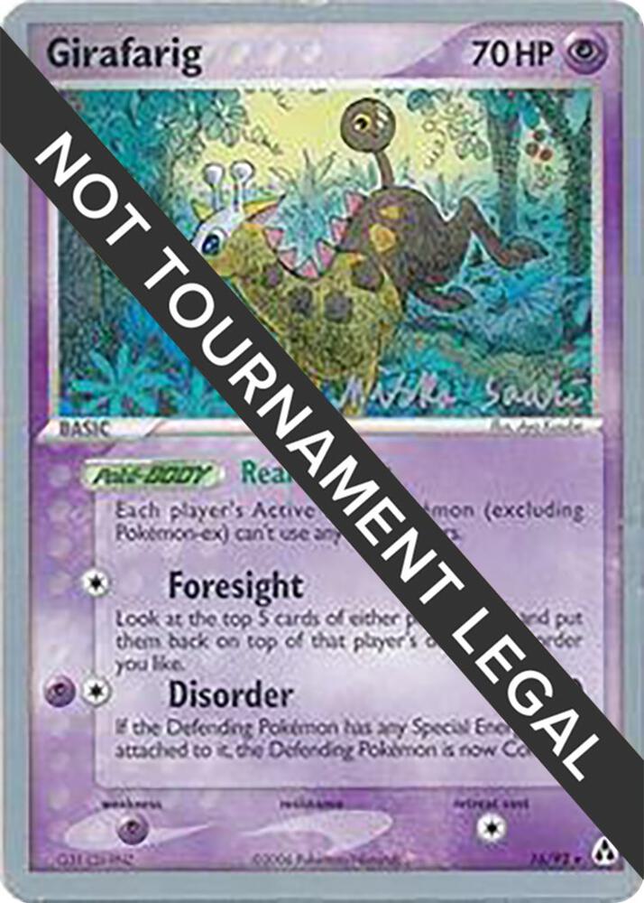 Girafarig - 2006 (Miska Saari) - 16/92 Rare World Championship Decks