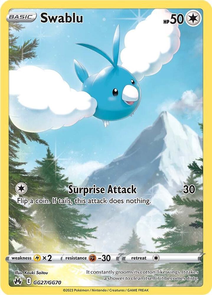 Swablu GG27/GG70 Ultra Rare Galarian Gallery Pokémon card