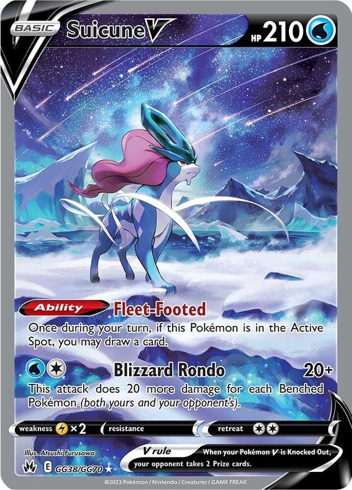 Suicune V GG38/GG70 Ultra Rare Galarian Gallery Pokémon card