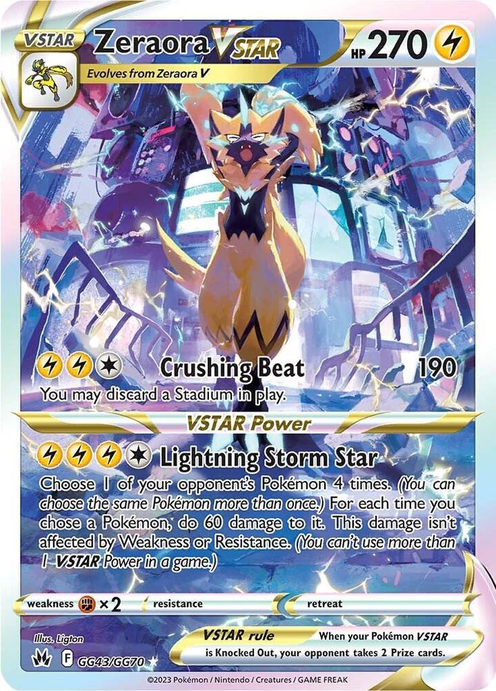 Zeraora VSTAR GG43/GG70 Ultra Rare Galarian Gallery Pokémon card