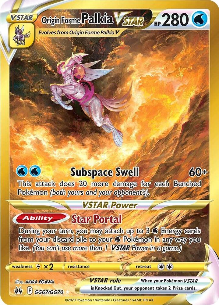 Origin Forme Palkia VSTAR (Secret) GG67/GG70 Secret Rare Galarian Gallery Pokémon card