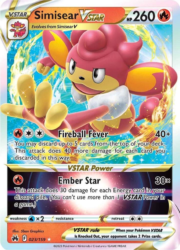 Simisear VSTAR - 023/159 Ultra Rare Crown Zenith