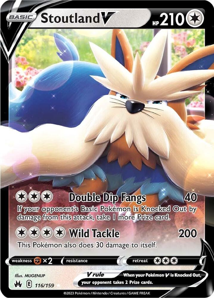 Stoutland V 116/159 Ultra Rare Crown Zenith Pokémon card