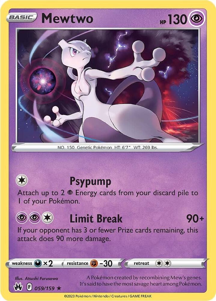 Mewtwo - 059/159 Holo Rare Crown Zenith