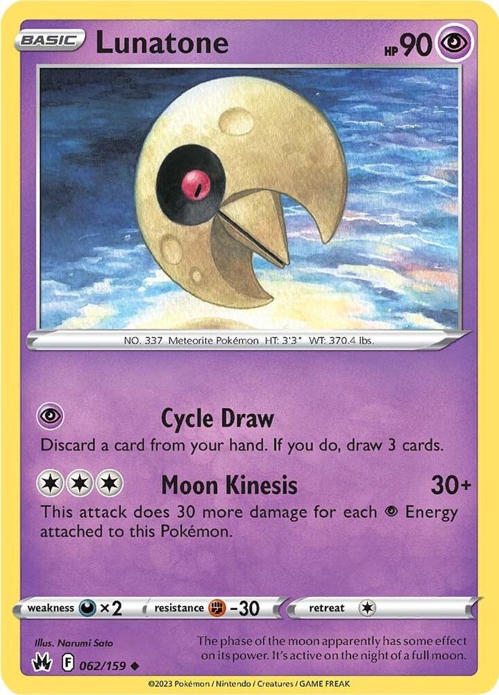 Lunatone - 062/159 Uncommon Crown Zenith