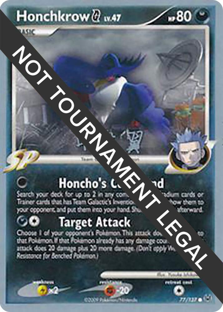Honchkrow G - 2009 (Tsubasa Nakamura) 77/127 Common World Championship Decks Pokémon card