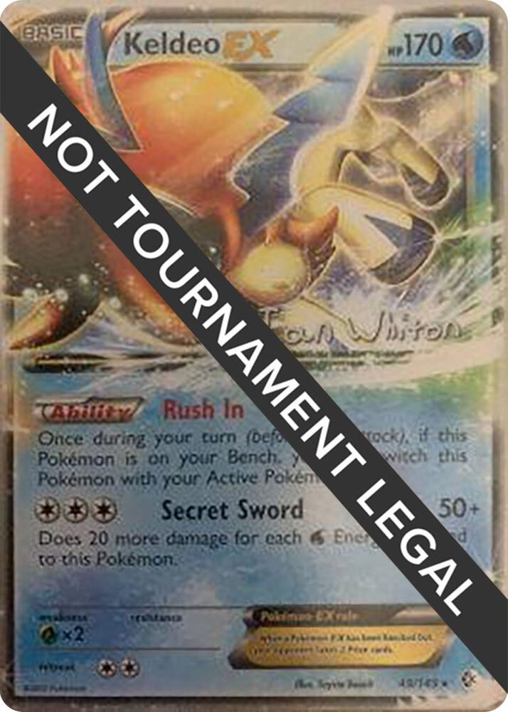 Keldeo EX - 2013 (Ian Whiton) - 49/149 Ultra Rare World Championship Decks