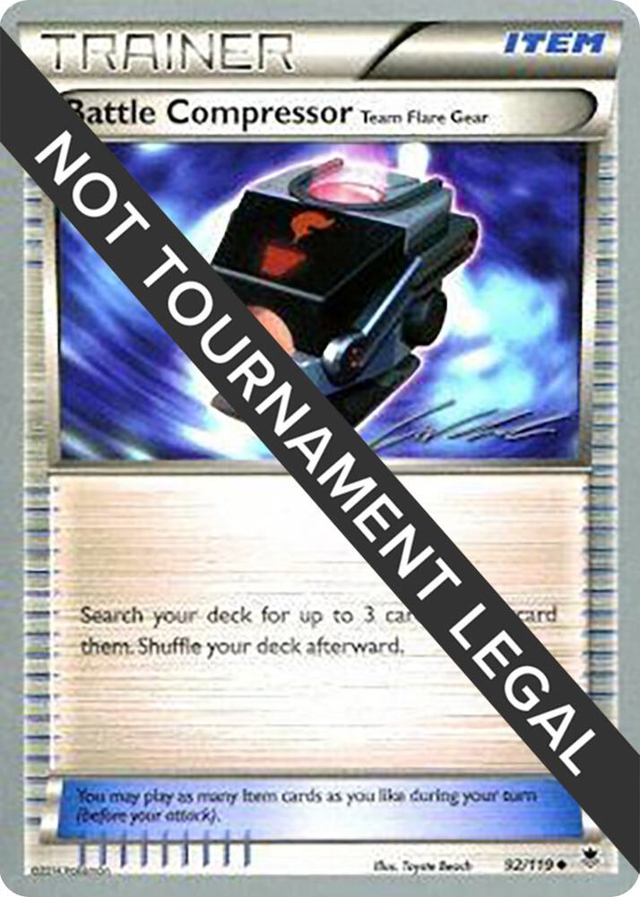 Battle Compressor (Team Flare Gear) - 2016 (Cody Walinski) 92/119 Uncommon World Championship Decks Pokémon card