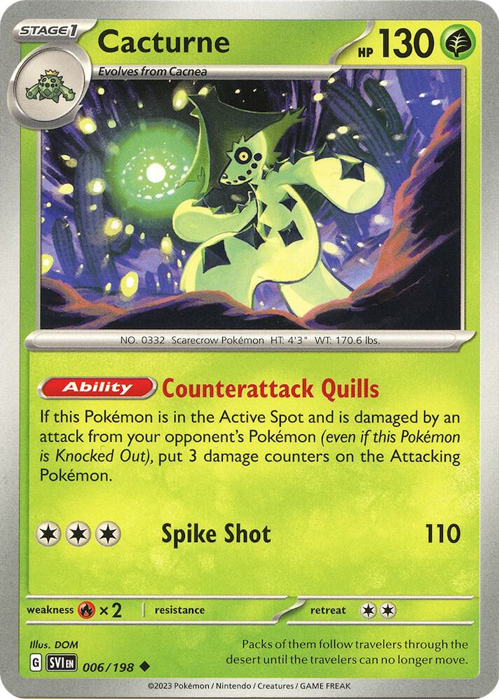 Cacturne - 006/198 006/198 Uncommon Scarlet & Violet Base Set Pokémon card