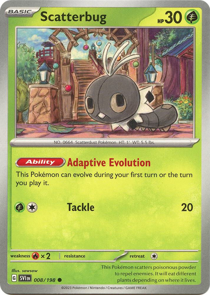 Scatterbug 008/198 Common Scarlet & Violet Base Set Pokémon card