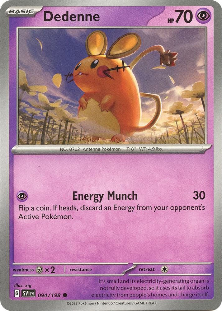 Dedenne - 094/198 094/198 Common Scarlet & Violet Base Set Pokémon card