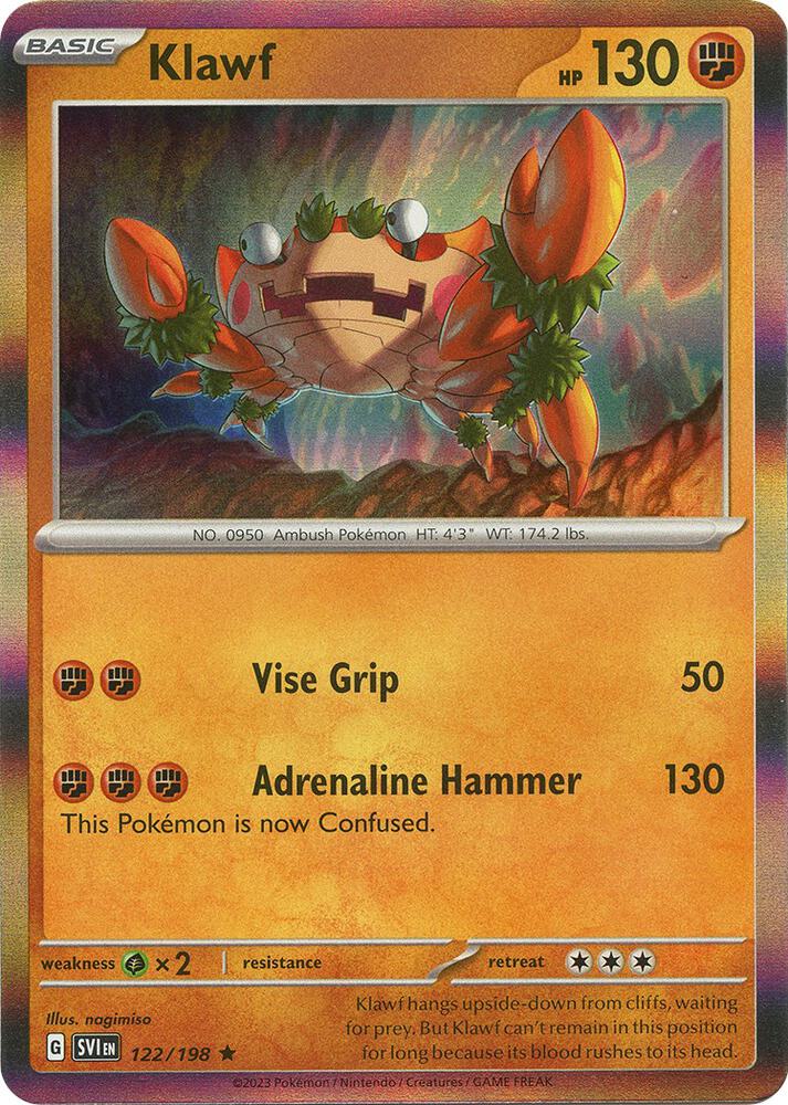 Klawf - 122/198 Rare SV01: Scarlet & Violet Base Set