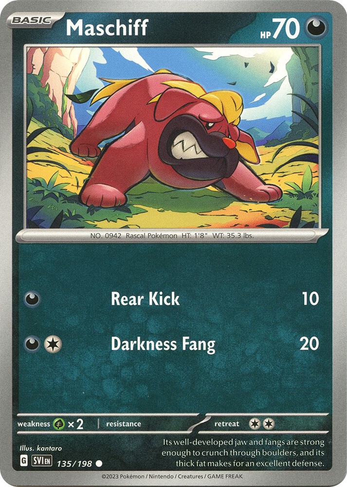 Maschiff - 135/198 135/198 Common Scarlet & Violet Base Set Pokémon card