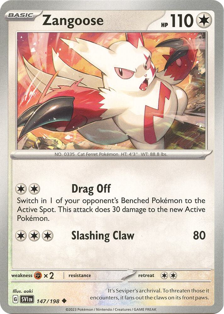 Zangoose - 147/198 147/198 Uncommon Scarlet & Violet Base Set Pokémon card