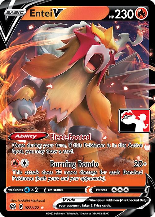 Entei V - 022/172 Ultra Rare Prize Pack Series Cards
