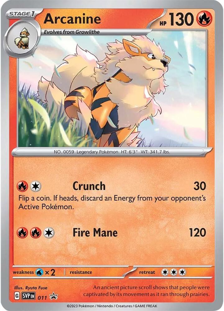 Arcanine - 011 - 011 Promo SV: Scarlet & Violet Promo Cards