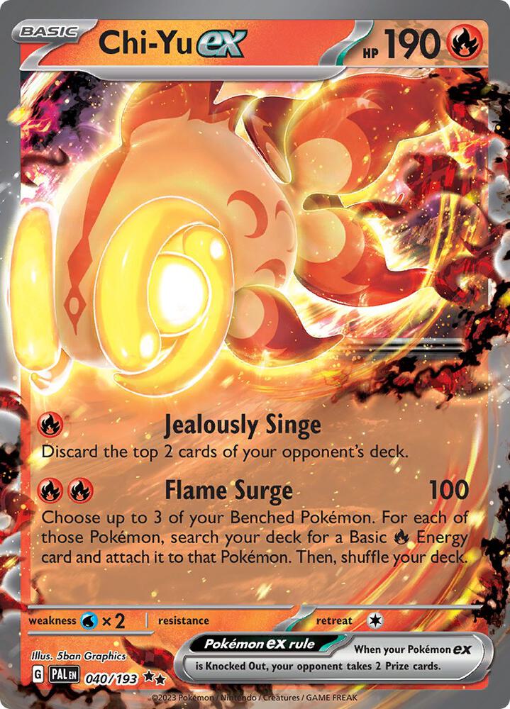 Chi-Yu ex - 040/193 040/193 Double Rare Paldea Evolved Pokémon card