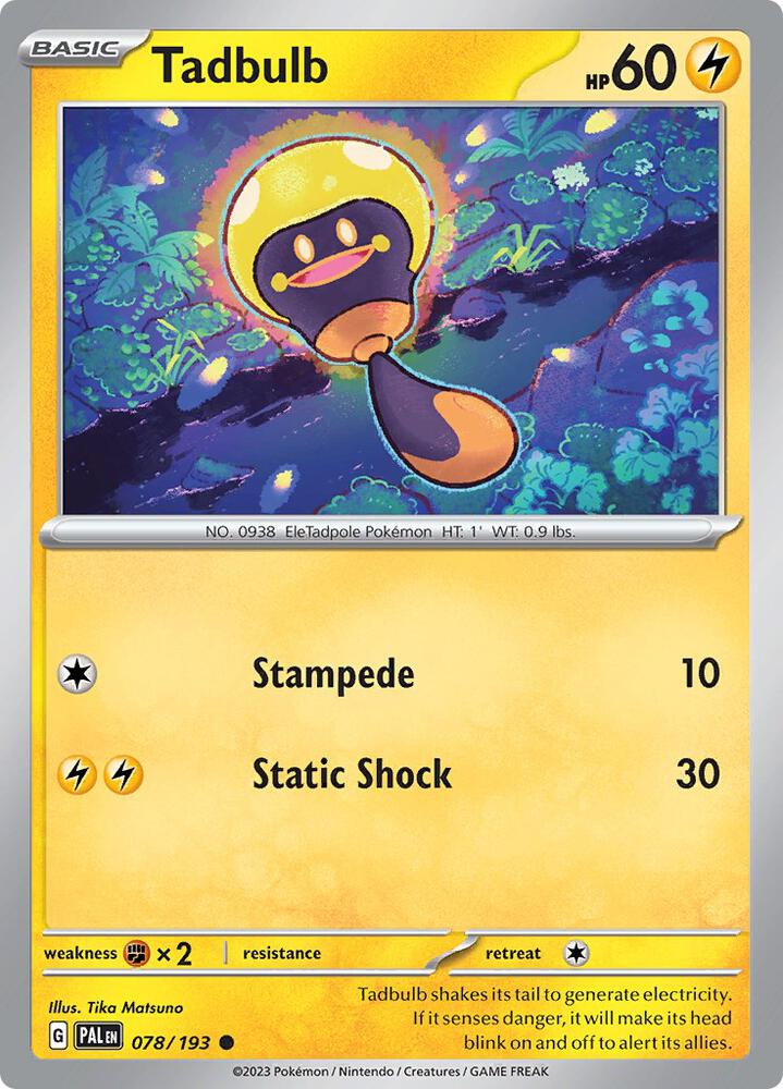 Tadbulb - 078/193 078/193 Common Paldea Evolved Pokémon card