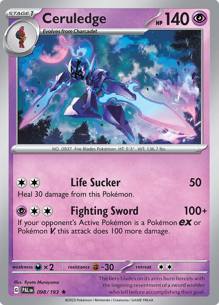 Ceruledge 098/193 Rare Paldea Evolved Pokémon card