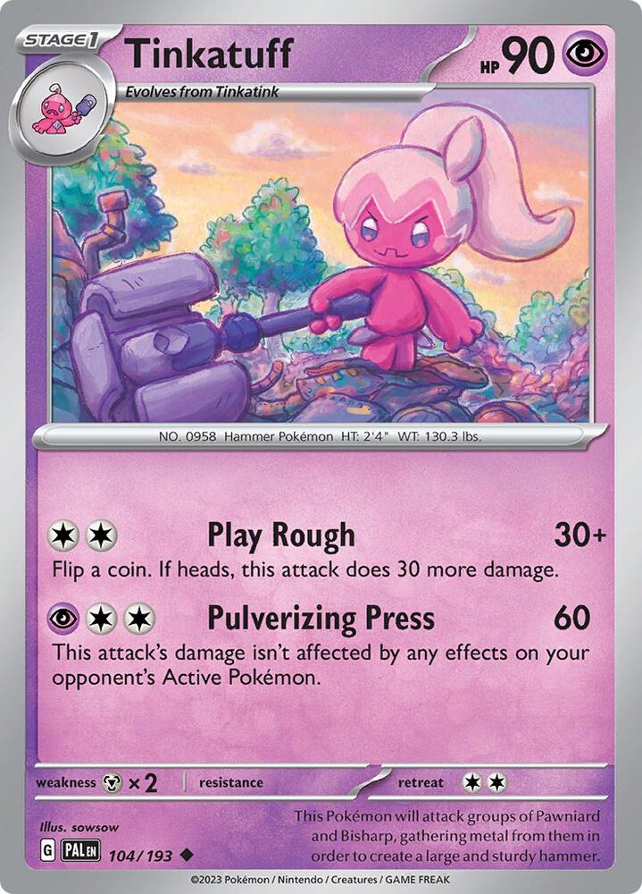 Tinkatuff - 104/193 104/193 Uncommon Paldea Evolved Pokémon card