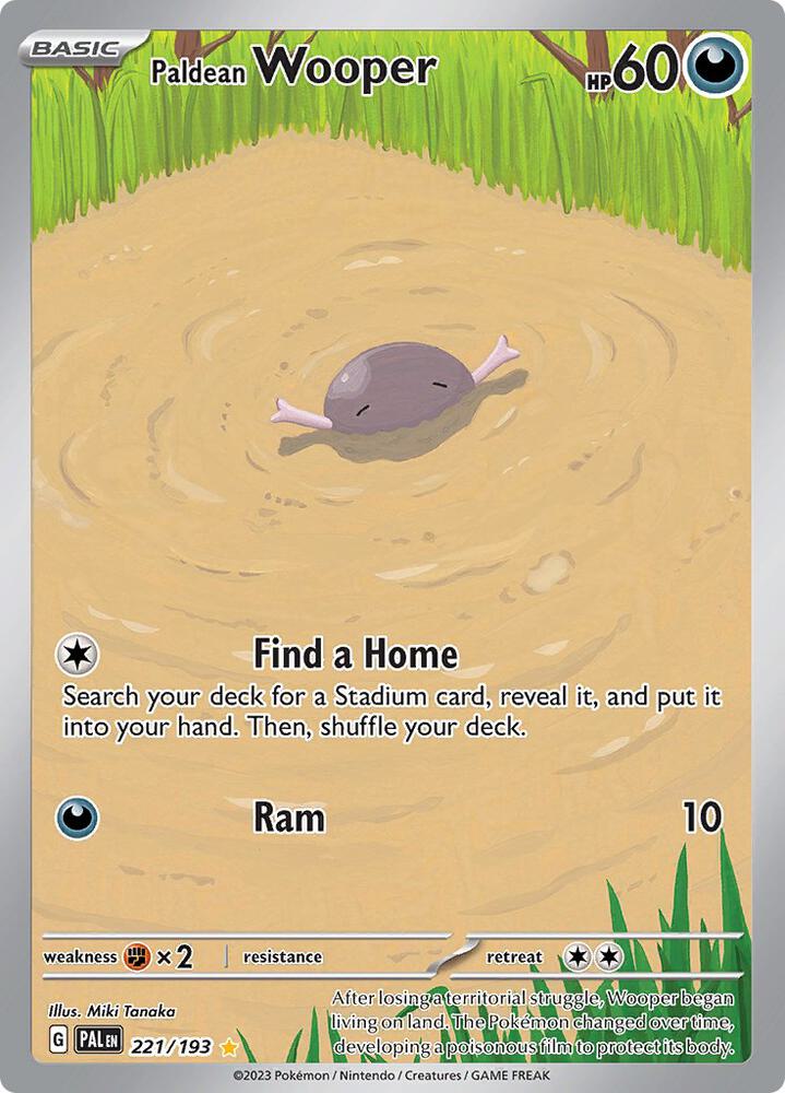 Paldean Wooper - 221/193 221/193 Illustration Rare Paldea Evolved Pokémon card