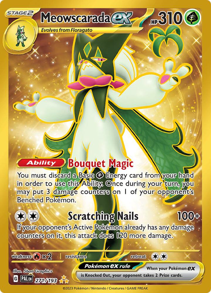 Meowscarada ex - 271/193 271/193 Hyper Rare Paldea Evolved Pokémon card
