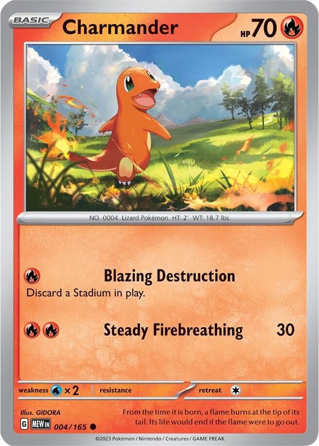 Charmander - 004/165 004/165 Common Scarlet & Violet 151 Pokémon card