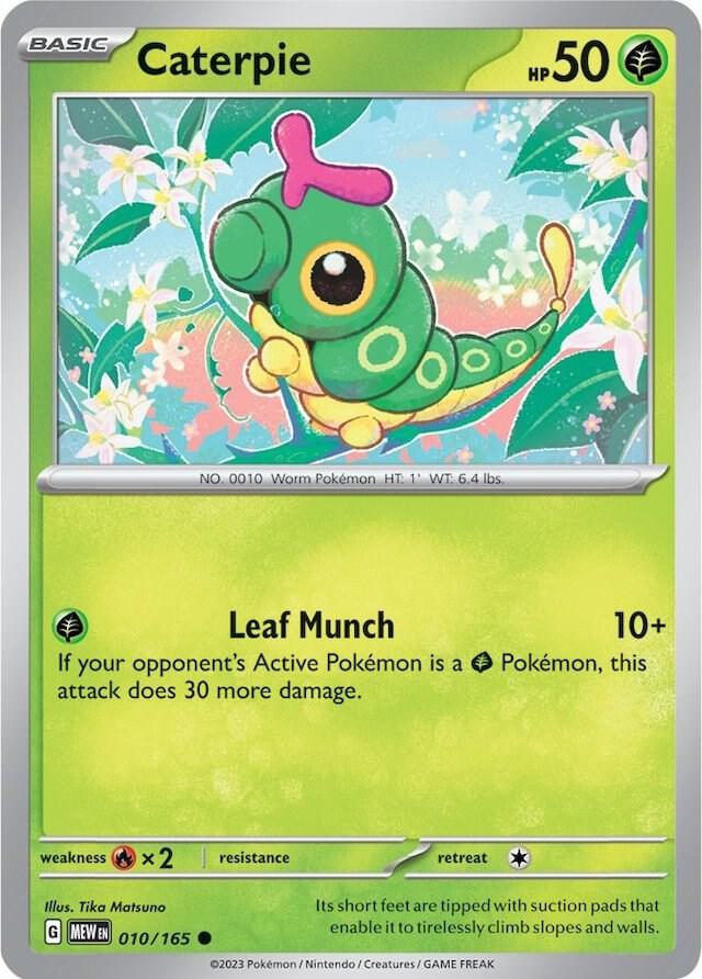 Caterpie - 010/165 010/165 Common Scarlet & Violet 151 Pokémon card