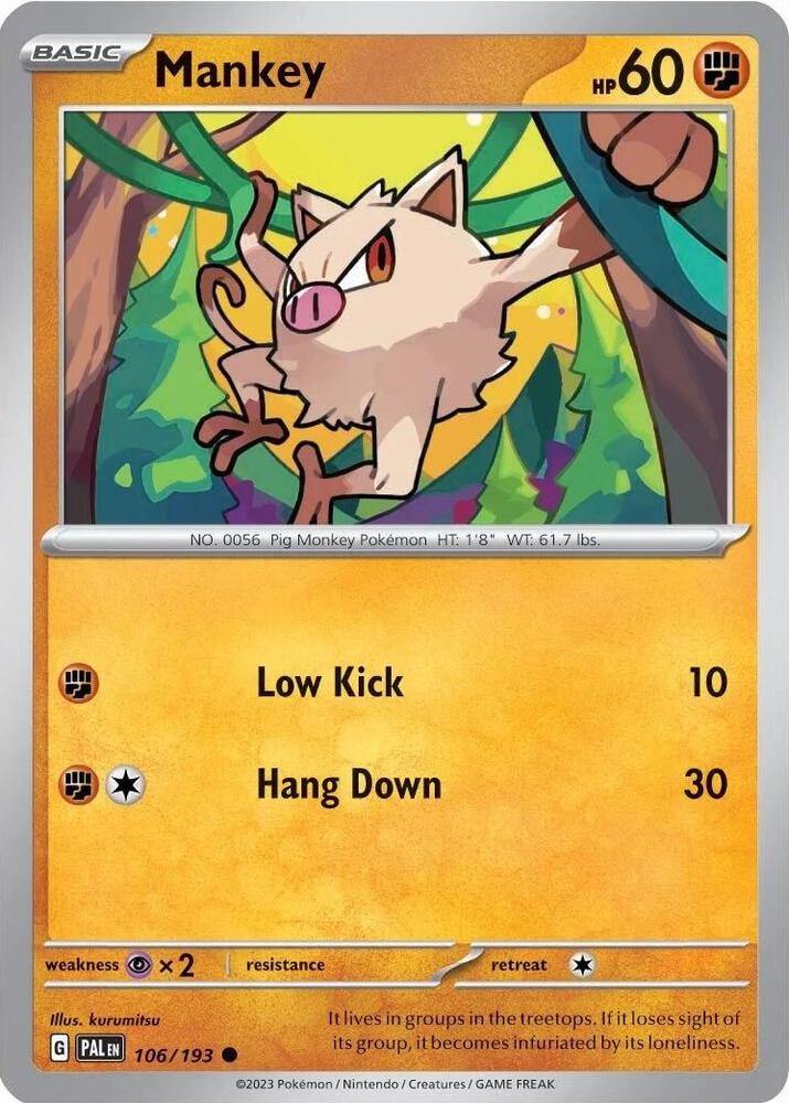 Mankey - 106/193 (Cosmos Holo) 106/193 Common Miscellaneous Cards & Products Pokémon card