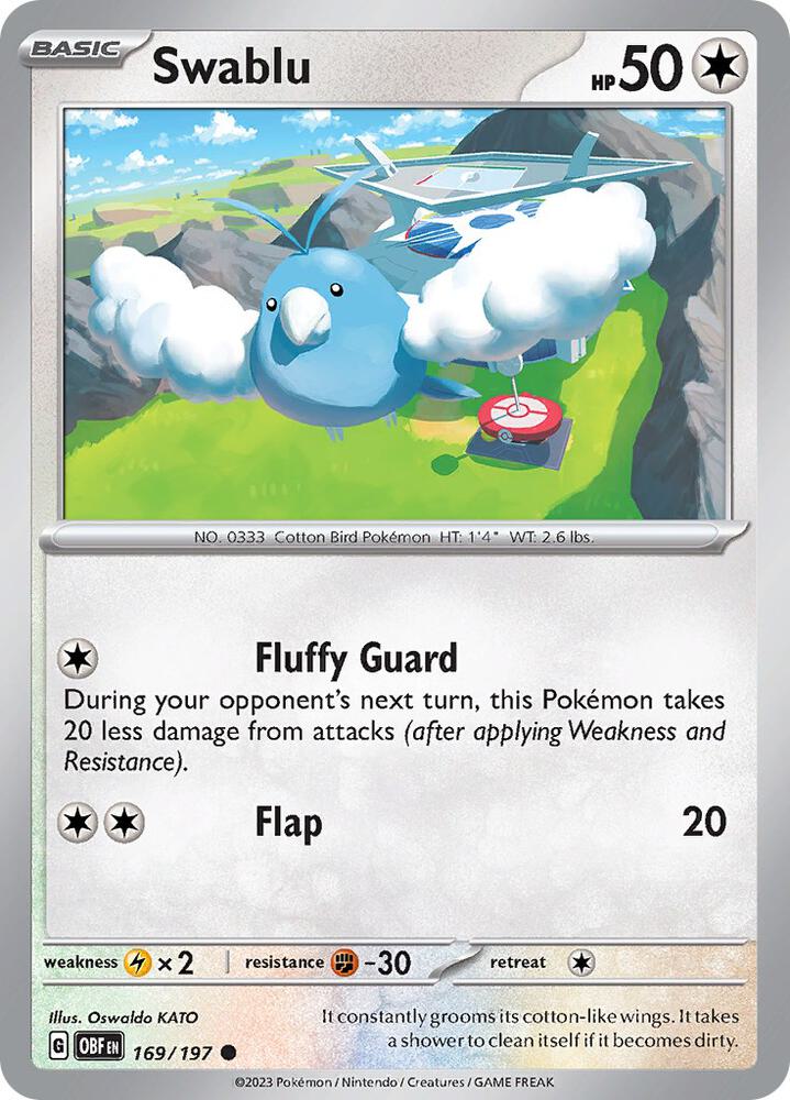 Swablu - 169/197 Common SV03: Obsidian Flames
