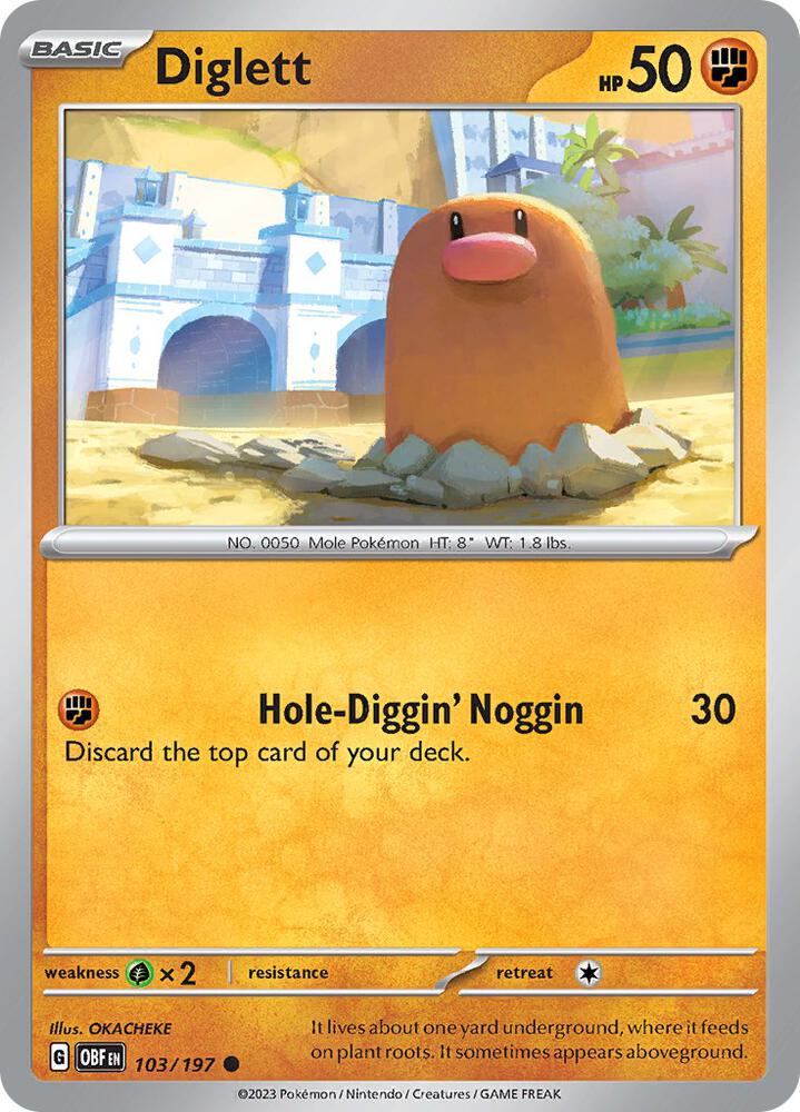 Diglett - 103/197 Common SV03: Obsidian Flames
