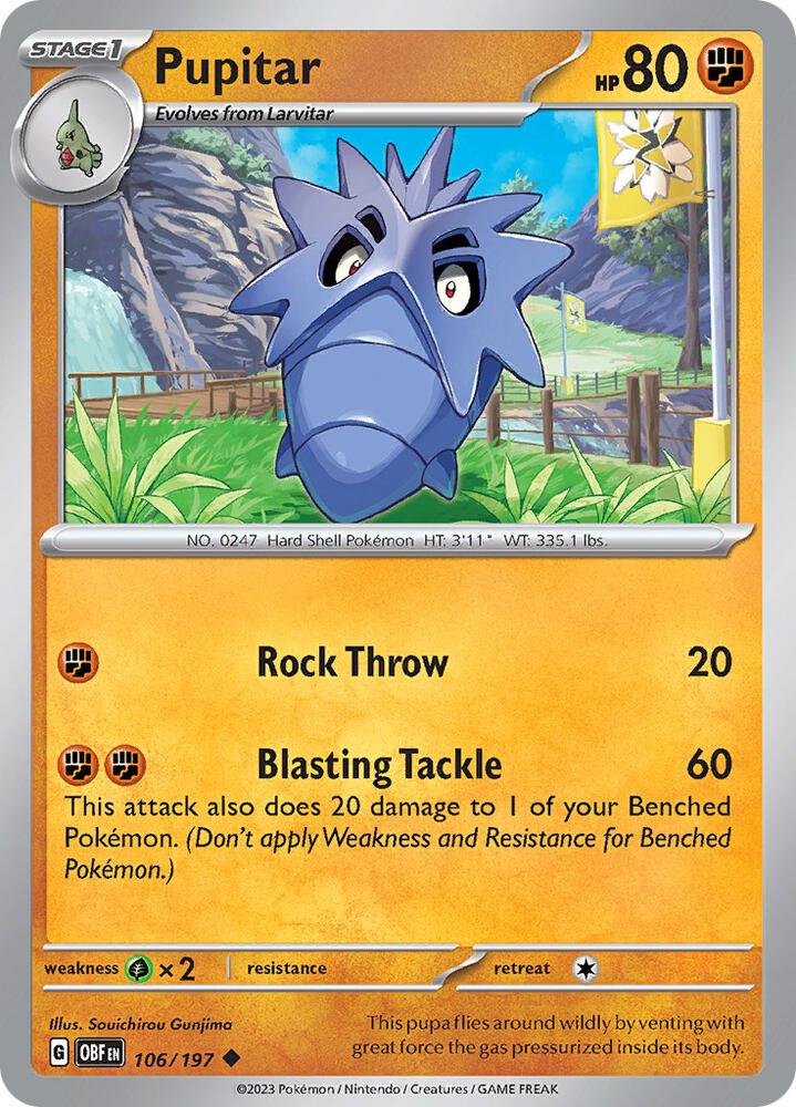 Pupitar - 106/197 Uncommon SV03: Obsidian Flames