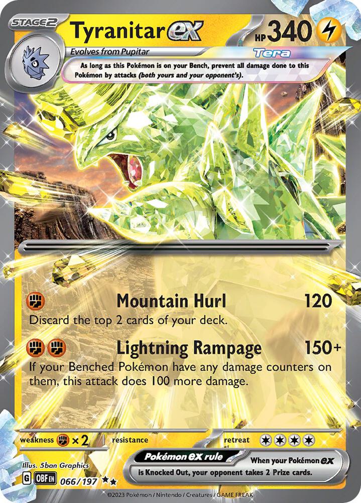 Tyranitar ex - 066/197 Double Rare SV03: Obsidian Flames
