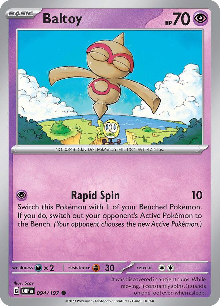 Baltoy - 094/197 Common SV03: Obsidian Flames